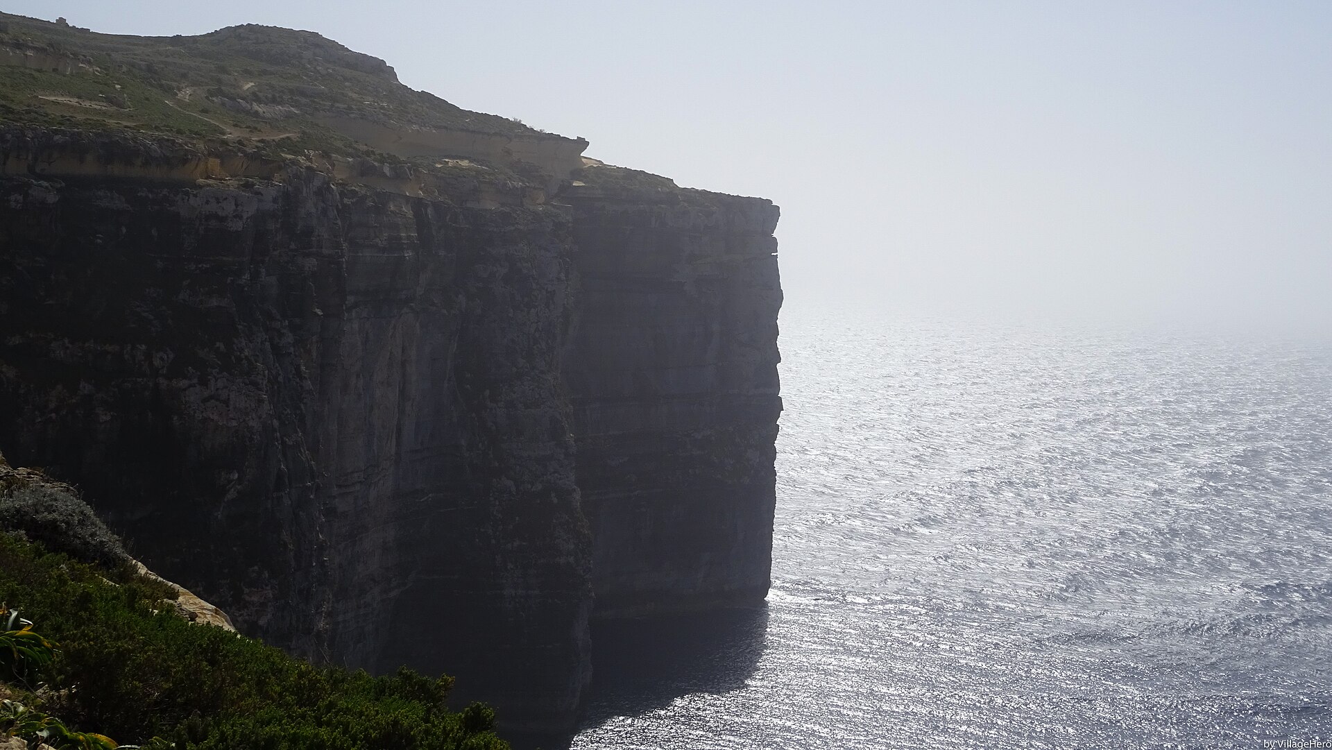 Gozo coastline and cliffs near Mġarr, Malta